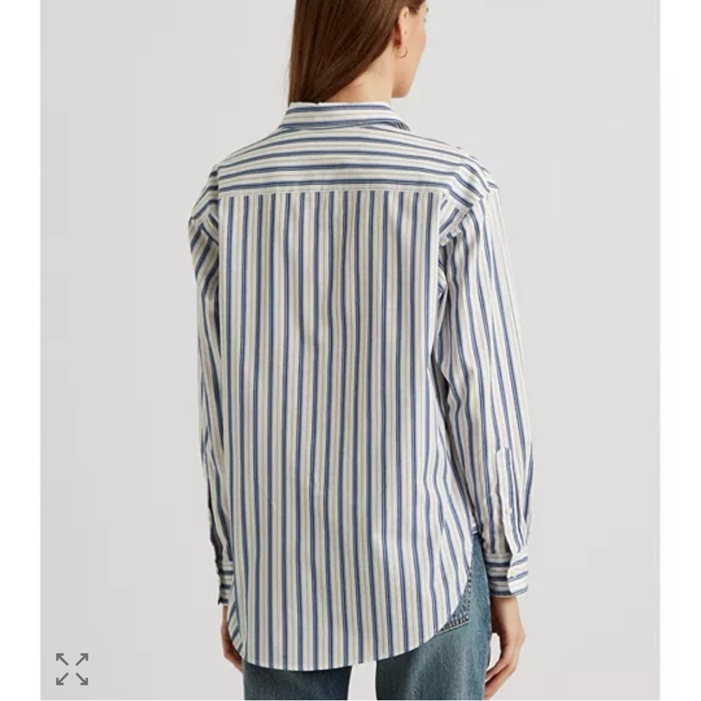 LAUREN RALPH LAUREN WOMAN Kotta Shirt Women's PLUS SIZE 2X Blue White Stripe NWT - Picture 5 of 12
